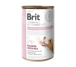 Вологий корм для собак Brit VetDiets Hypoallergenic із харчовою алергією або непереносимістю 400 г (8595602535903)