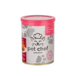 Вологий корм для дорослих кішок Pet Chef м'ясний паштет із яловичиною 360 г (4820255190419)