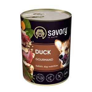 Вологий корм Savory для дорослих собак з качкою 400 г (4820232630471)