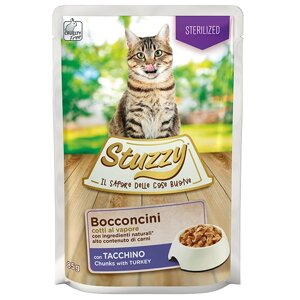 Вологий корм у соусі консерви для стерилізованих кішок та кастрованих котів пауч Stuzzy Cat Sterilized Turkey