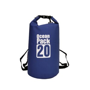 Водонепроникна сумка рюкзак гермомешок з шлейкою на плече Ocean Pack 20 л Blue (5535821539)