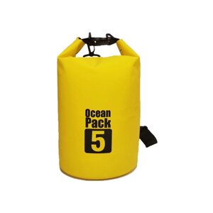 Водонепроникна сумка рюкзак гермомешок з шлейкою на плече Ocean Pack 5 л Yellow (55354251)