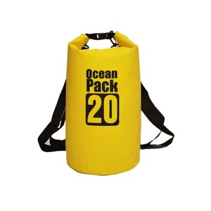 Водонепроникний рюкзак / гермомешок з шлейкою на плече Ocean Pack 20 л Yellow (5153582159)