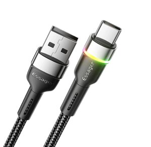 Заряджання USB кабель Essager для синхронізації та заряджання Android та інших пристроїв USB Type-C 1 м Чорний