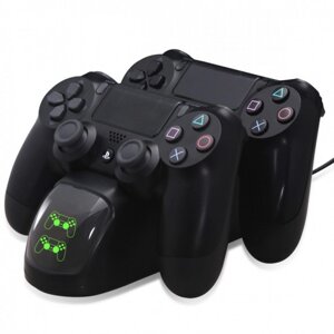 Зарядна док станція DOBE TP4-889 для DualShock 4 PS4 на 2 геймпада Чорний (6420524)