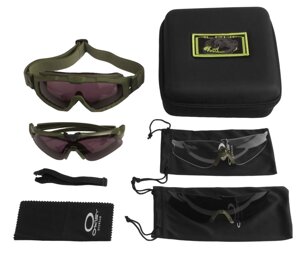 Захисні окуляри та маска 2 в 1 тактичні Si Ballistic M Frame Oakley олива