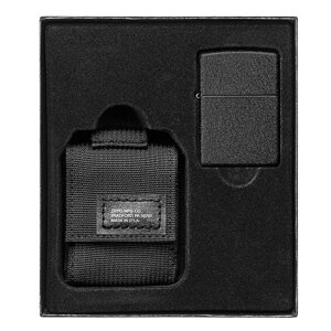 Запальничка з чохлом Zippo 236 Blk Crackle Ltr Tactical Pouch OD Black GS (49402)