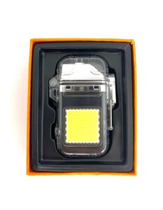 Запальничка USB акумуляторна електроімпульсна з LED ліхтариком СОВ Чорний