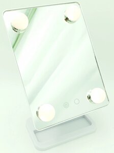 Дзеркало для макіяжу з LED підсвічуванням на підставці Cosmetie Mirror HH083 білий