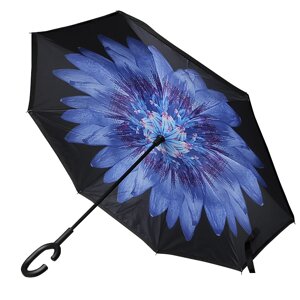 Парасолька навпаки Lesko Up-Brella Астра Синя (2907-75014)