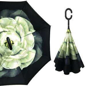 Парасолька зворотного складання Up-Brella Біла Гарденія (2907-13251)