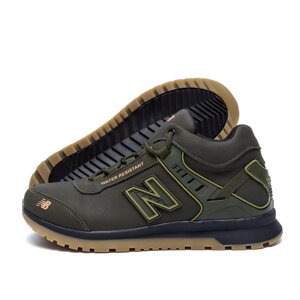 Чоловічі зимові шкіряні кросівки NB Clasic Green