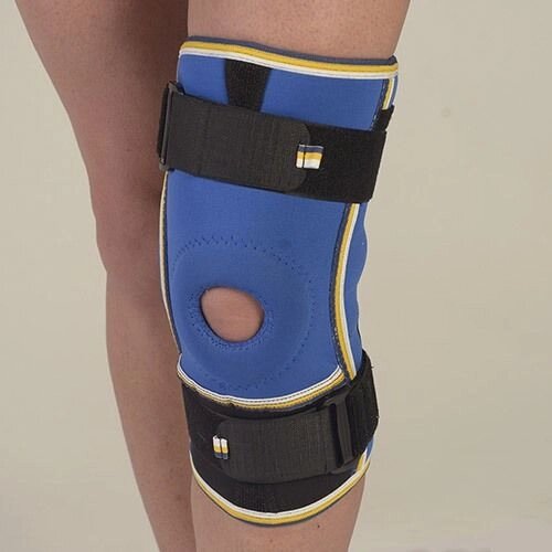 Бандаж колінного суглоба з ребрами жорсткості неопреновий (розміри з 1 по 4) від компанії Med-oborudovanie - фото 1