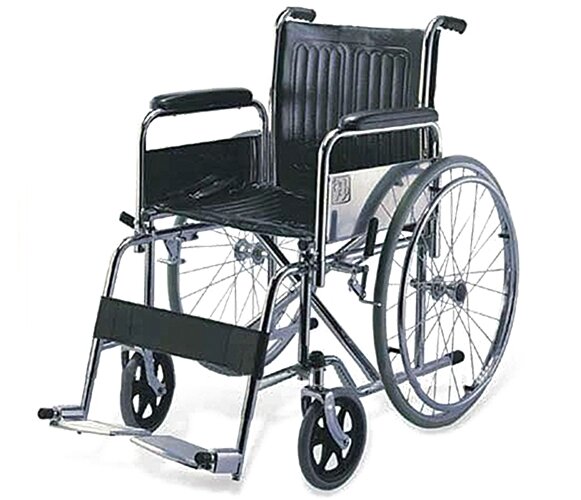 Інвалідний візок з фіксованою підставкою для ніг і знімними підлокітниками ReMED від компанії Med-oborudovanie - фото 1