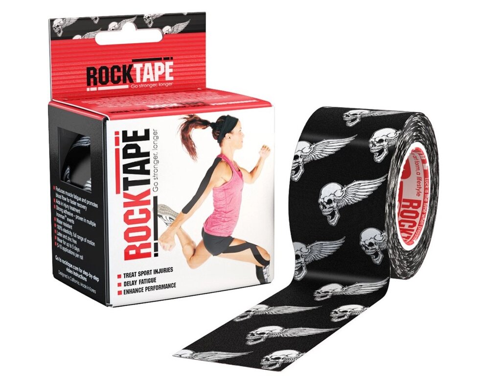 Кінезіі тейп Rock Tape Design Чорний Череп 5см5м від компанії Med-oborudovanie - фото 1