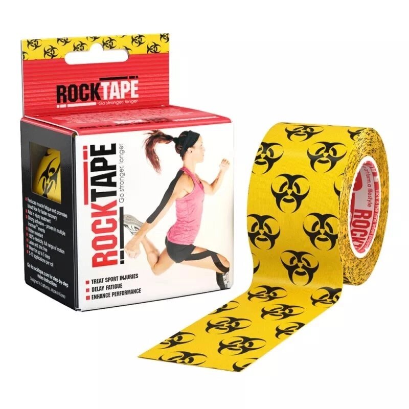 Кінезіі тейп Rock Tape Design Жовтий 5см * 5м від компанії Med-oborudovanie - фото 1
