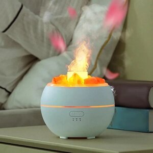Компактна соляна лампа зі зволожувачем повітря Doctor-101 Half moon з ефектом вогню і теплим підсвічуванням