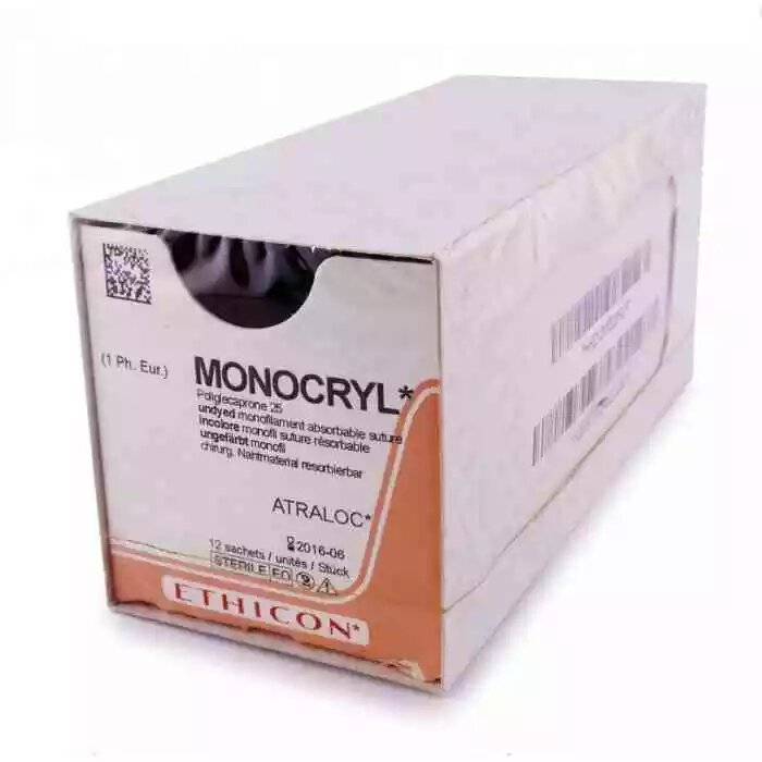 Монокрила (Monocryl) 0, колючо-ріжучі Таперкат (Tapercut) 36мм, 1/2 кола, фіолетовий 70см від компанії Med-oborudovanie - фото 1