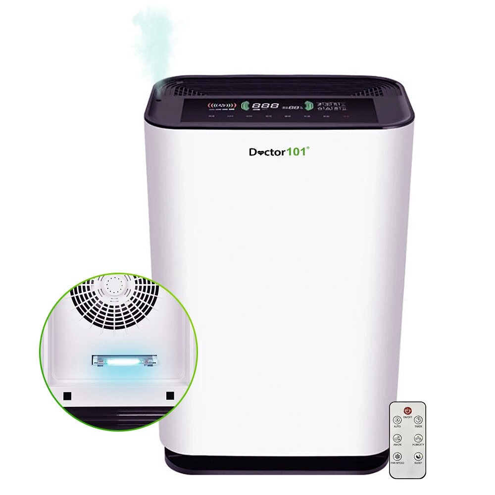 Мультифункціональний очищувач-зволожувач повітря для дому Doctor-101 Winddy з бактерицидною УФ-лампою та іонізатором від компанії Med-oborudovanie - фото 1