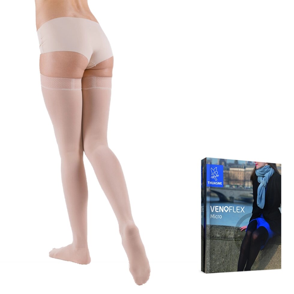 Панчохи компресійні жіночі Venoflex Micro 1 клас з закритим носком, карамельні, стандартні від компанії Med-oborudovanie - фото 1