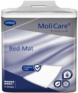 Пелюшка поглинаюча гігієнічна MoliCare Premium Bed Mat 9 крапель, 60 x 60 см №15 4 пак/ящ