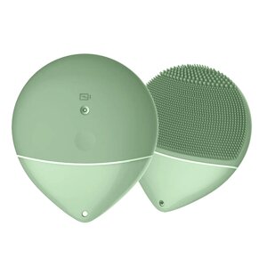Силіконова щіточка для чистки, миття і масажу обличчя і тіла, очищення ультразвуком BP-A009. Масажер особи Синьо-зелений
