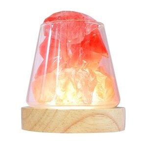 Компактна соляна лампа Doctor-101 Agata. Сольовий світильник нічник з гімалайською сіллю та червоним кварцем