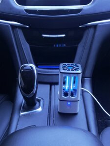 Портативна 2-в-1 уф ультрафіолетова лампа + озонова лампа на акумуляторі з USB для будинку і автомобіля