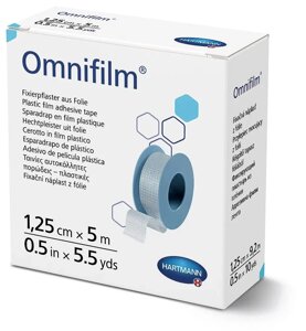 Пластир фіксуючий з прозорої плівки Omnifilm 1,25см х 5 м №1