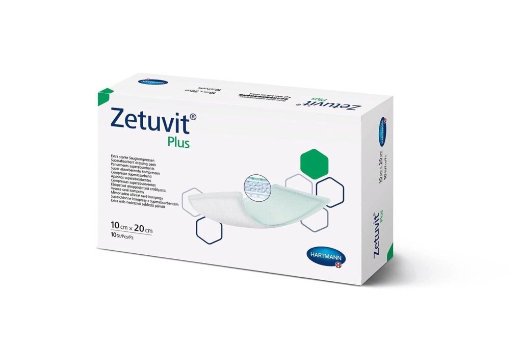 Пов`язка сорбційна Zetuvit Plus 10см*20см, 1шт. від компанії Med-oborudovanie - фото 1