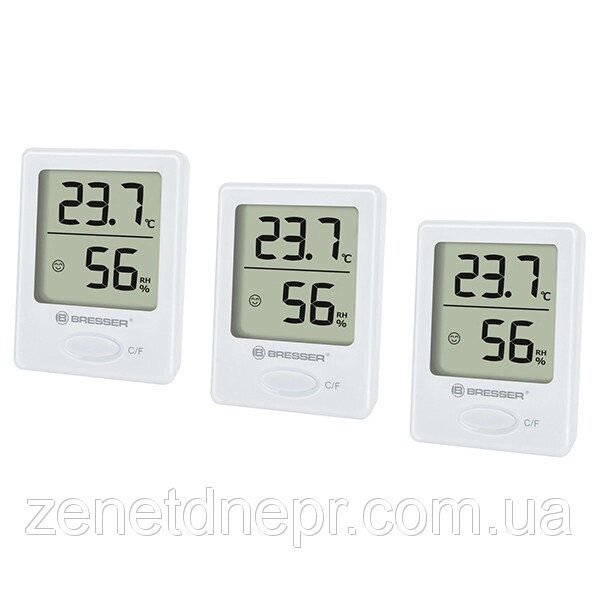 Термометр-гігрометр Bresser Temeo Hygro indicator (3шт) white від компанії Med-oborudovanie - фото 1