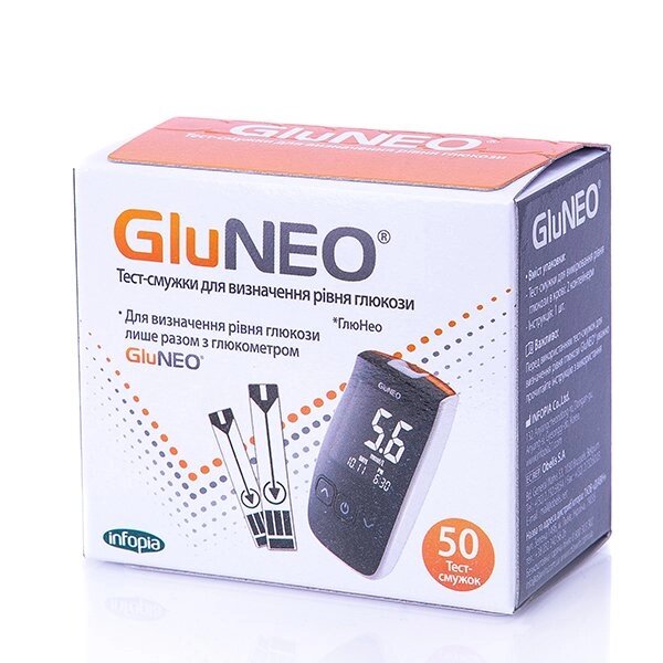 Тест-смужки ГлюНео Лайт (GluNeo Lite), 50шт від компанії Med-oborudovanie - фото 1