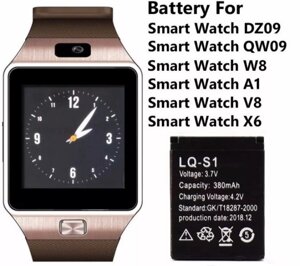 Акумулятор для Smart Watch A1/V8/X6/GT08/DZ09/W8 YX-W9B Lq-S1 (3.7 В, 380Mah) smart watch смарт годинника