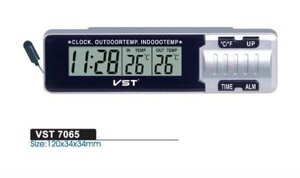 Автомобільні годинник з термометром VST-7065