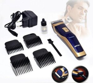 Бездротова машинка для стрижки волосся Gemei GM - 6005 Чорно-золота