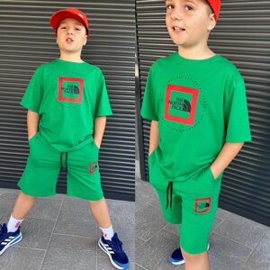 Дитячий костюм для хлопчика (шорти + футболка) зелений