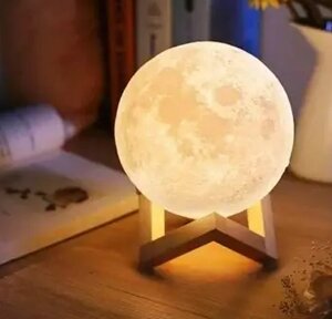 Лампа нічника Місяць 3D Magic 12 см без пульта LED Moon