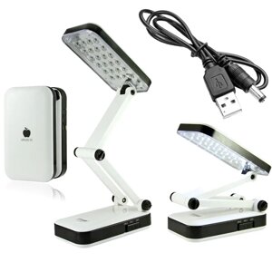 Лампа трансформер світлодіодна з акумулятором настільна для манікюру, уроків, в офіс з шнуром USB