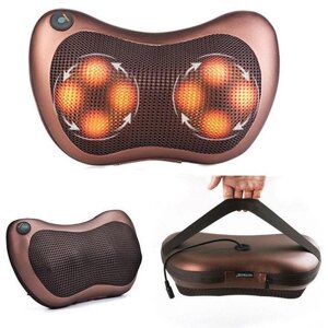 Масажна подушка для будинку і в авто Massage pillow спини і шиї з інфрачервоним підігрівом 8 роликів