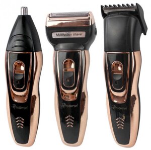 Чоловічий тример бритва акумуляторна для стрижки волосся і бороди ProGemei Gold GM-595 про гемей голд 595