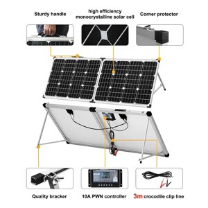 Портативна сонячна панель для зарядних станцій та акамуляторів 100w