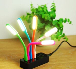 Портативний гнучкий usb світильник USB Led Light (з трьома лампочками)