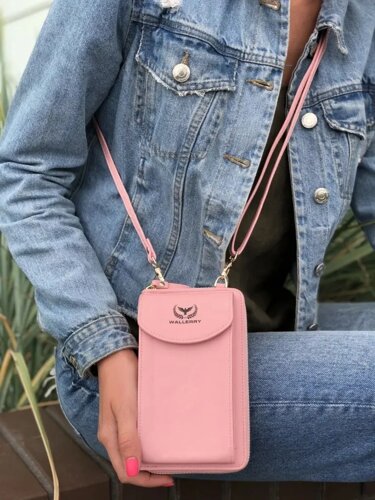 Жіночий гаманець-сумка Wallerry ZL8591 Рожевий