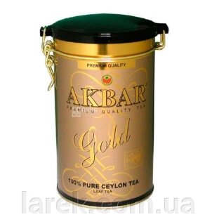 Akbar Gold, 450 г, Чай чорний Акбар Голд, крупнолистовий, ж/б від компанії Владимир - фото 1