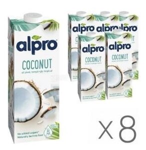 Alpro, Coconut Original, Упаковка 8 шт. по 1 л, Алпро, Кокосове молоко, вітамінізоване