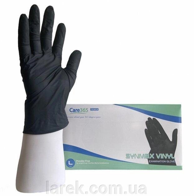 Care365 Synmax Вініл-нітрил рукавичка, без пудри, колір Чорний уп. 100шт (50пар), Розмір L від компанії Владимир - фото 1