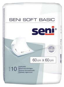 Пелюшки поглинаючі Seni Soft Basic 60 x 60 cм 10 шт