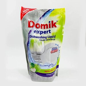Гель для миття посуду Domik Expert дойпак з яблуком 1000 мл