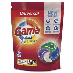 Капсули для прання Gama 4 в 1 Універсал 60 шт