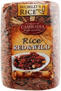 Суміш рису World's Rice Червоний + Дикий, 500г
